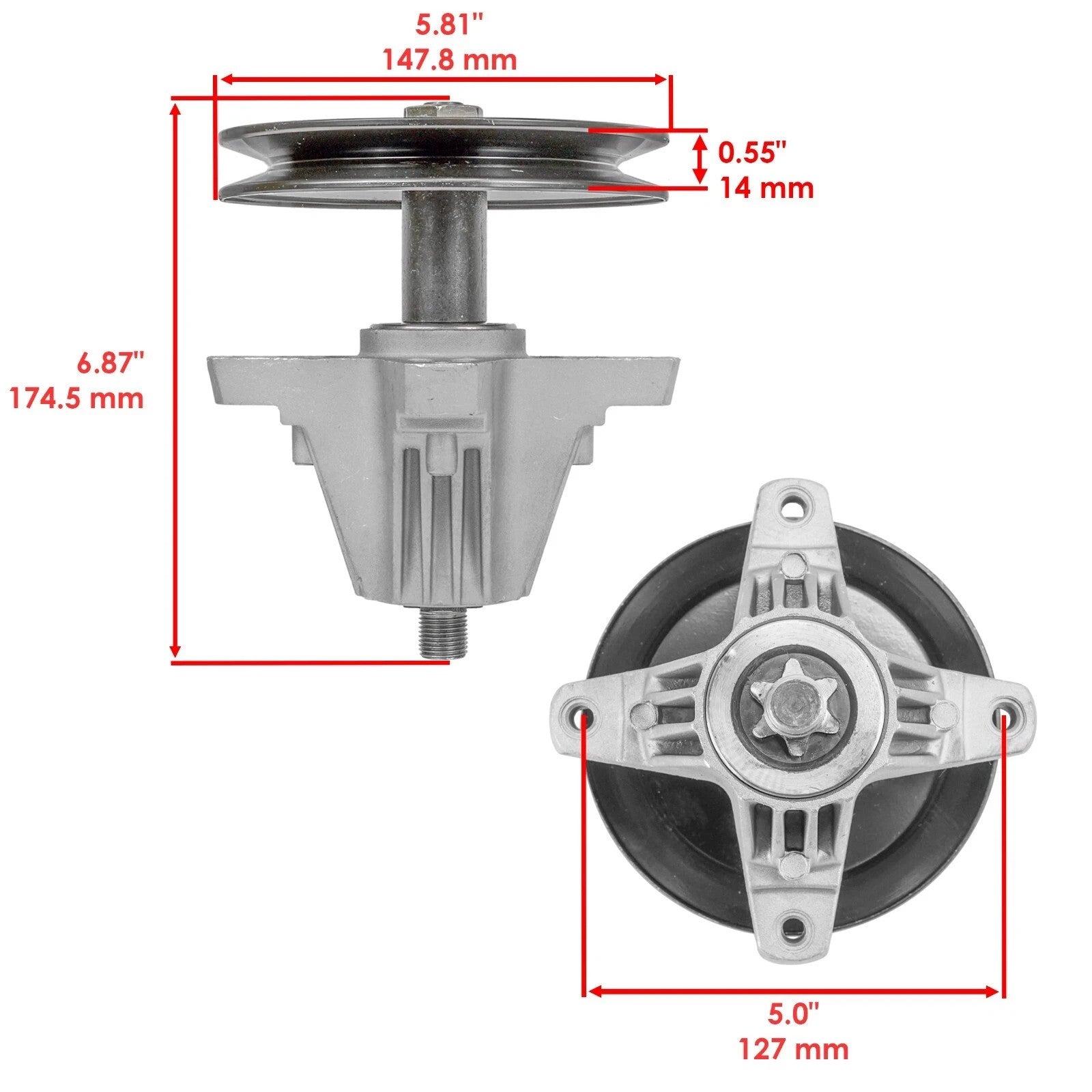 Caltric Spindle Assembly For Troy-Bilt 13A879BS066 13AL78BS023 Horse Bronco 42"