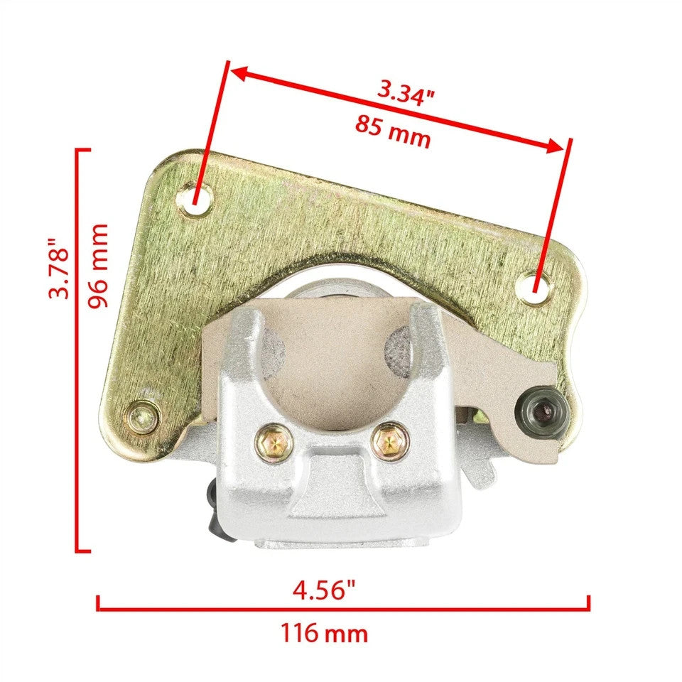Front Rear Brake Caliper w/ Disc Pad for Yamaha Kodiak 450 YFM450F 4x4 2003 2004