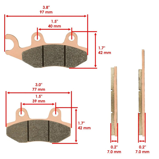 Brake Pads for Yamaha Raptor 700 YFM700 Front Rear Brakes 2006-2012
