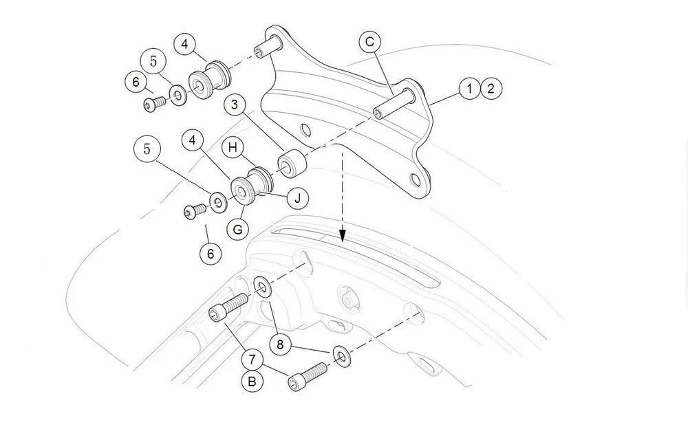 For 2014-2026 Harley Road King Street Glide CVO 4 Point Docking Hardware Kit