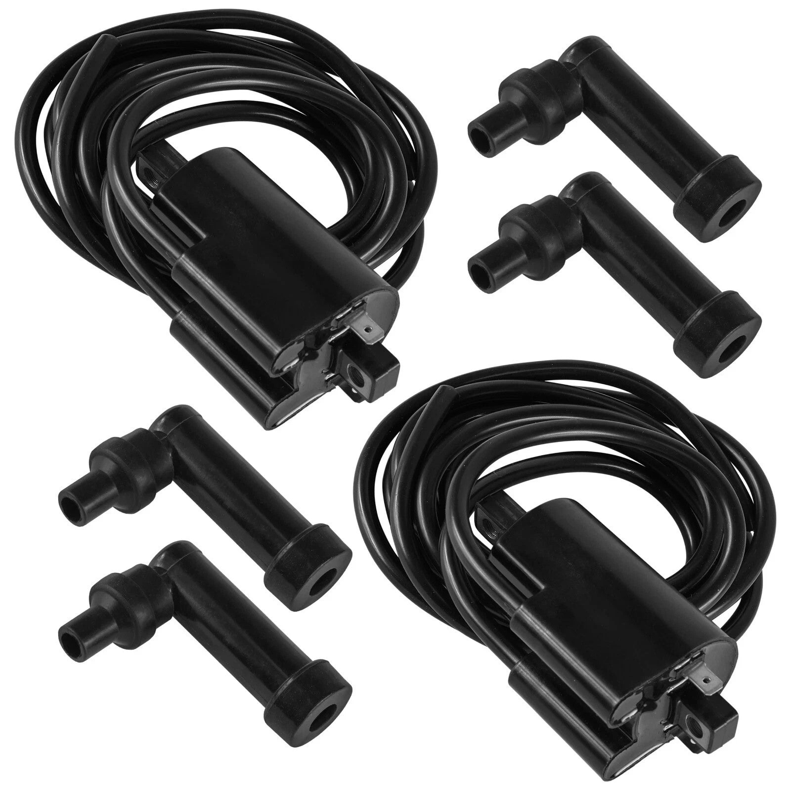 2x Ignition Coil With Spark Plug Caps For Yamaha Radian 600 YX600 1986 1987 1988