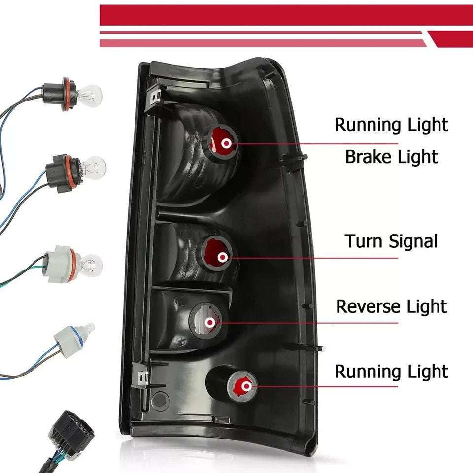 Red Brake Tail Lights For 2003-2006 Chevy Silverado 1500 2500 3500HD W/Bulbs DOT