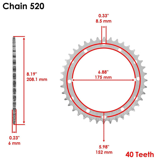 Blue Drive Chain And Sprockets Kit for Yamaha Raptor 660R YFM660R 2001-2005
