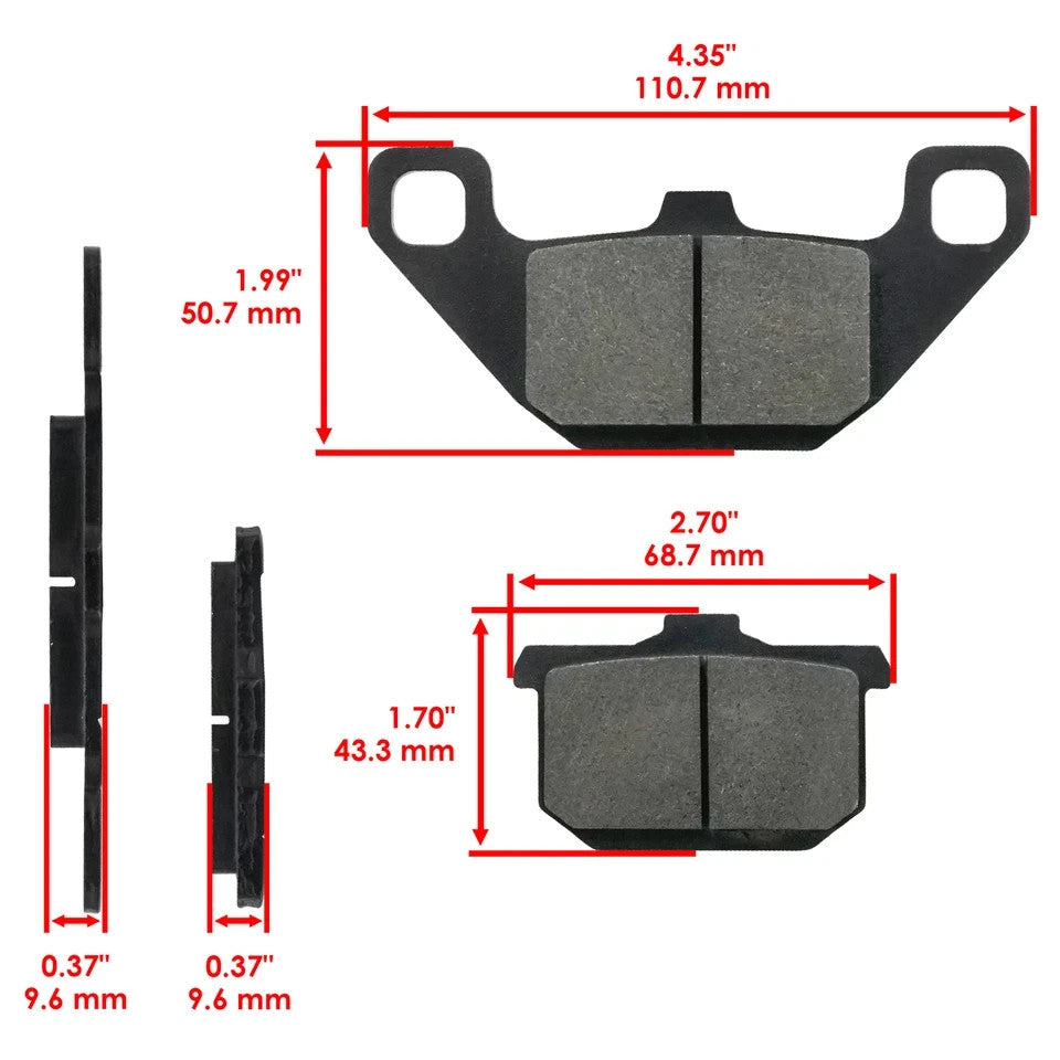 Front and Rear Brake Pads for Kawasaki ZX600 Ninja 600R 600RX 1985 1986 1987