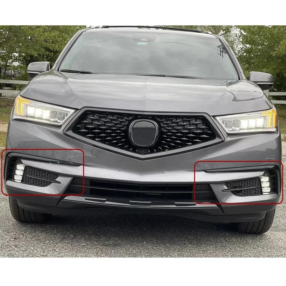 HECASA  LED Clear Fog Lights Lamps Kit LH & RH For 2017-2020 Acura MDX