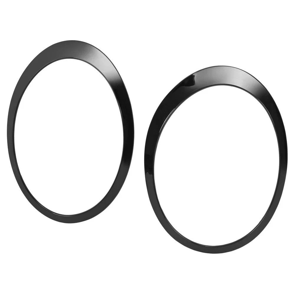 HECASA 2X Black Headlight Bezel Trim Ring Cover For Mini Cooper R55 R56 2007-15