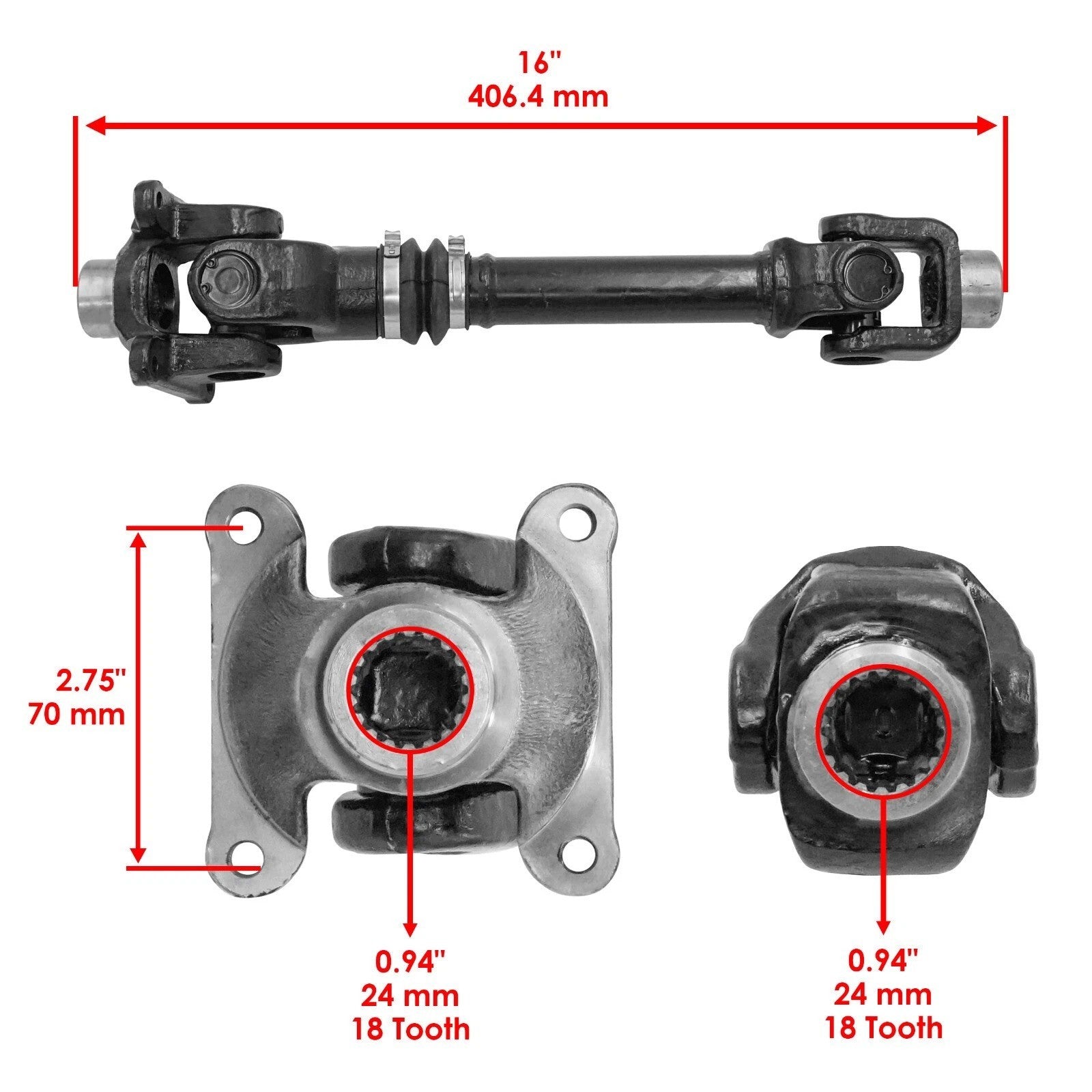 Rear Propeller Prop Drive Shaft for Can-Am Bombardier Outlander 400 2003-2015