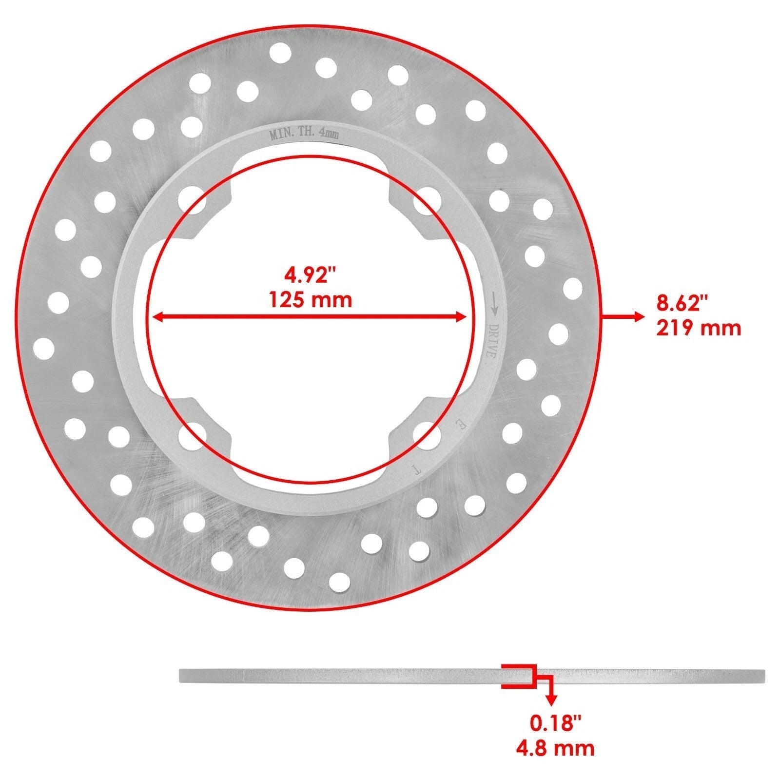 Rear Brake Disc Rotor Fits Honda 43251-MEE-000 43251-KEA-000 43251-MBB-D40