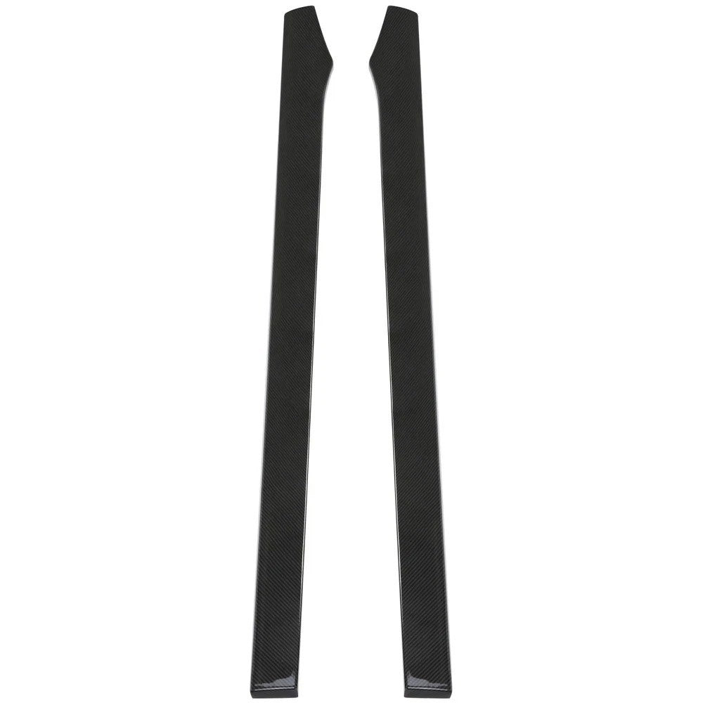 Fits 12-19 Tesla Model S Side Skirt Extension Bottom Lip Pair Carbon Fiber style