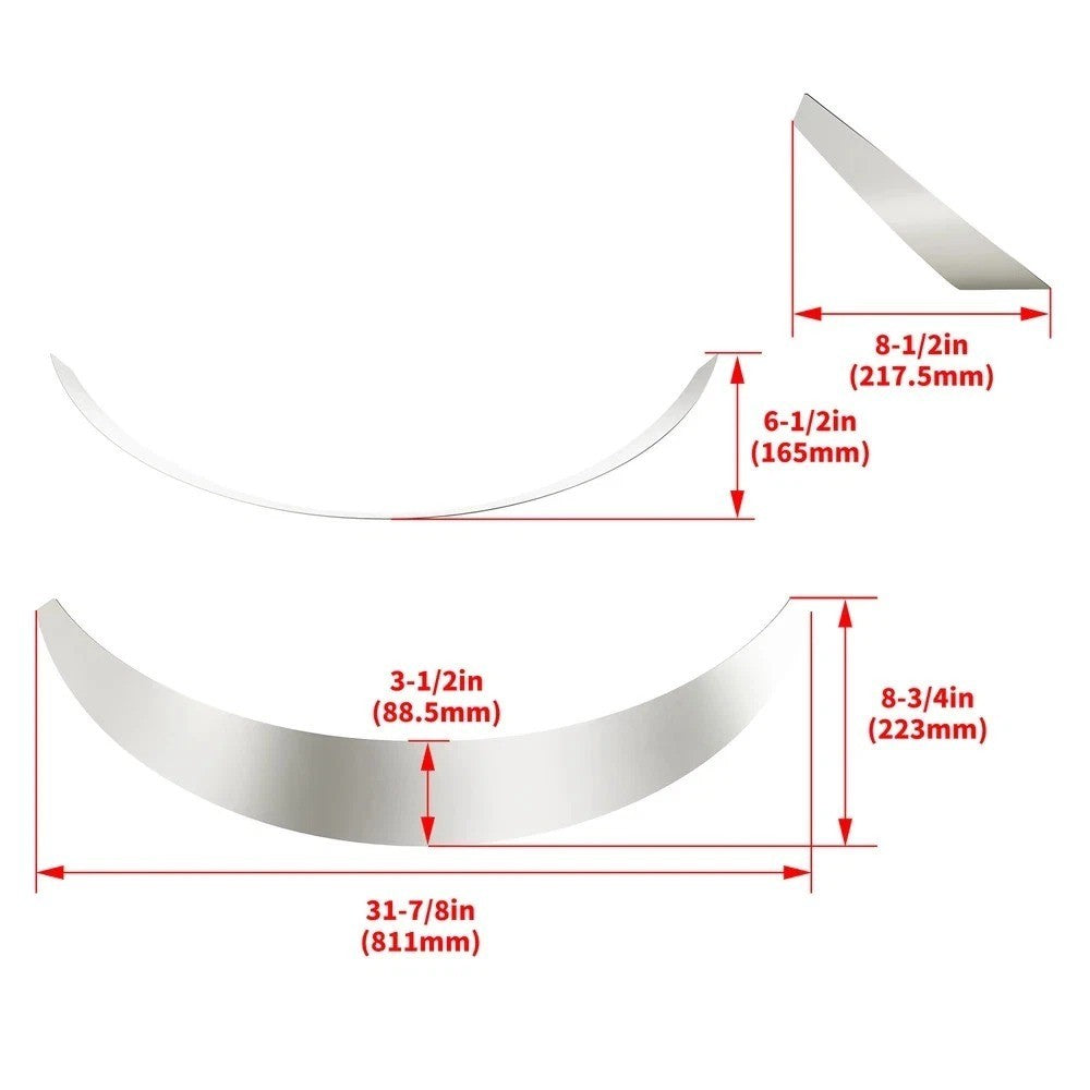HECASA For 28"-30" wheel openings Universal Steel Fender Flares JDM Style 4pcs