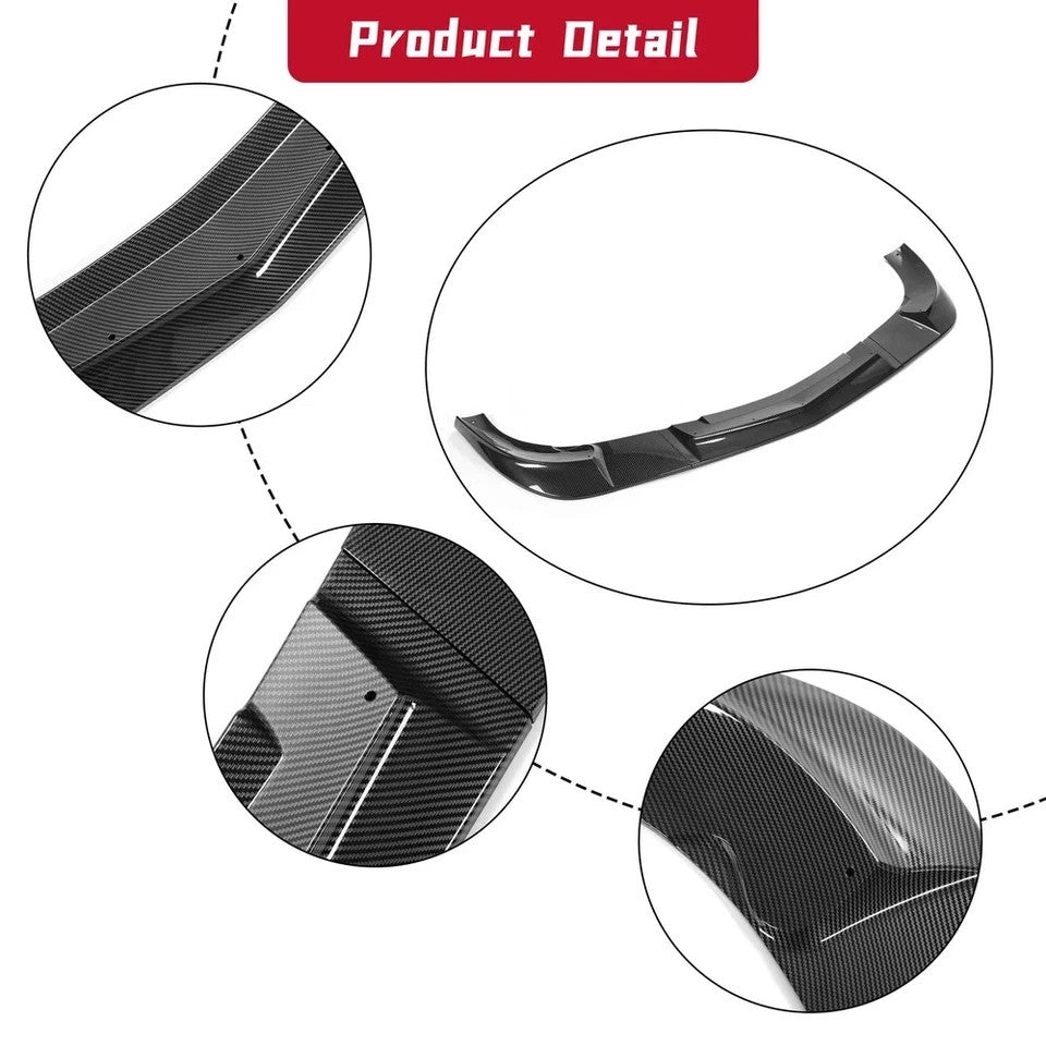 HECASA For 05-13 Corvette C6 Base Front Lip Splitter ZR1 Style Carbon Fiber Look