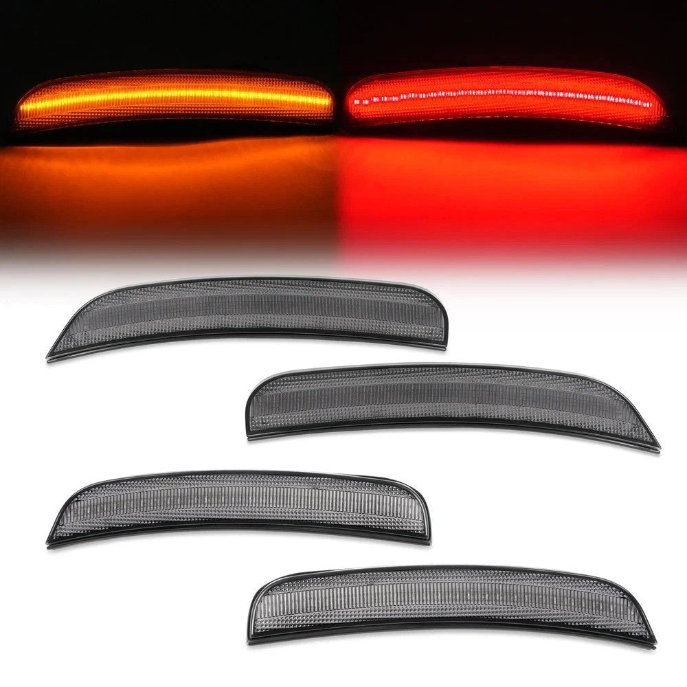 Smoke/Black LED Front Rear Side Marker Light Set For Chrysler 300 300C/S 15-23