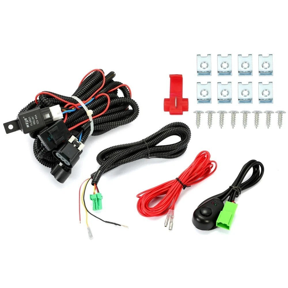 HECASA For Chevy Impala 2014-2020 Clear LED DRL Fog Light +Wiring+Switch LH & RH