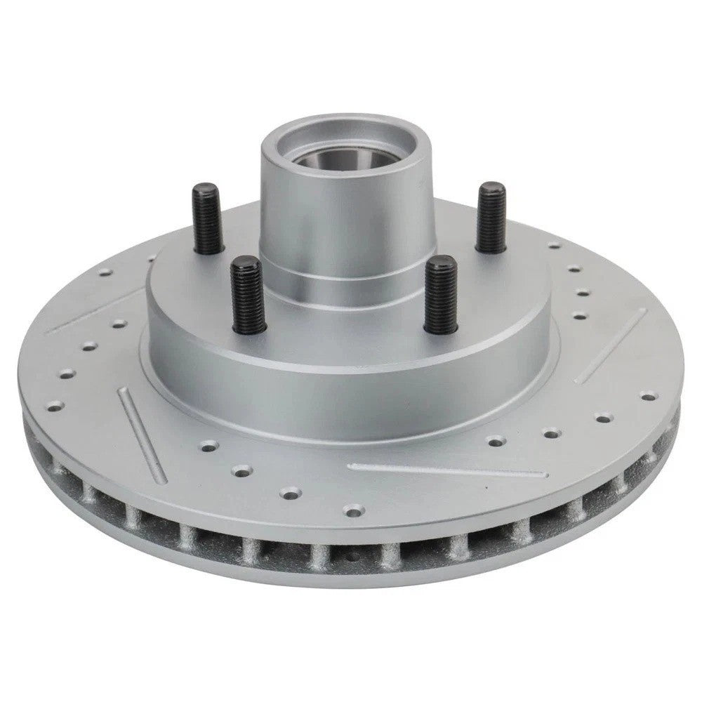 Performance Brake Rotor Drilled & Slotted Coated Front Pair for Chevy