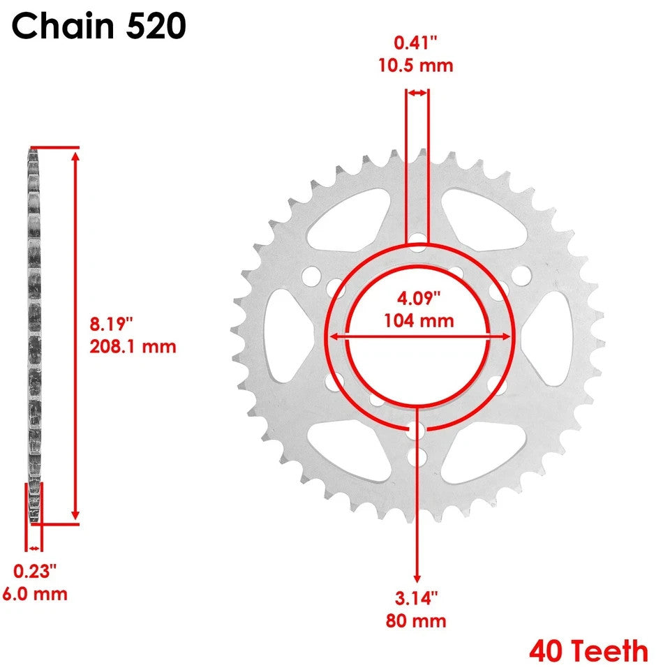 Drive Chain & Sprockets Kit for Polaris Trail Boss 330 2003-2010