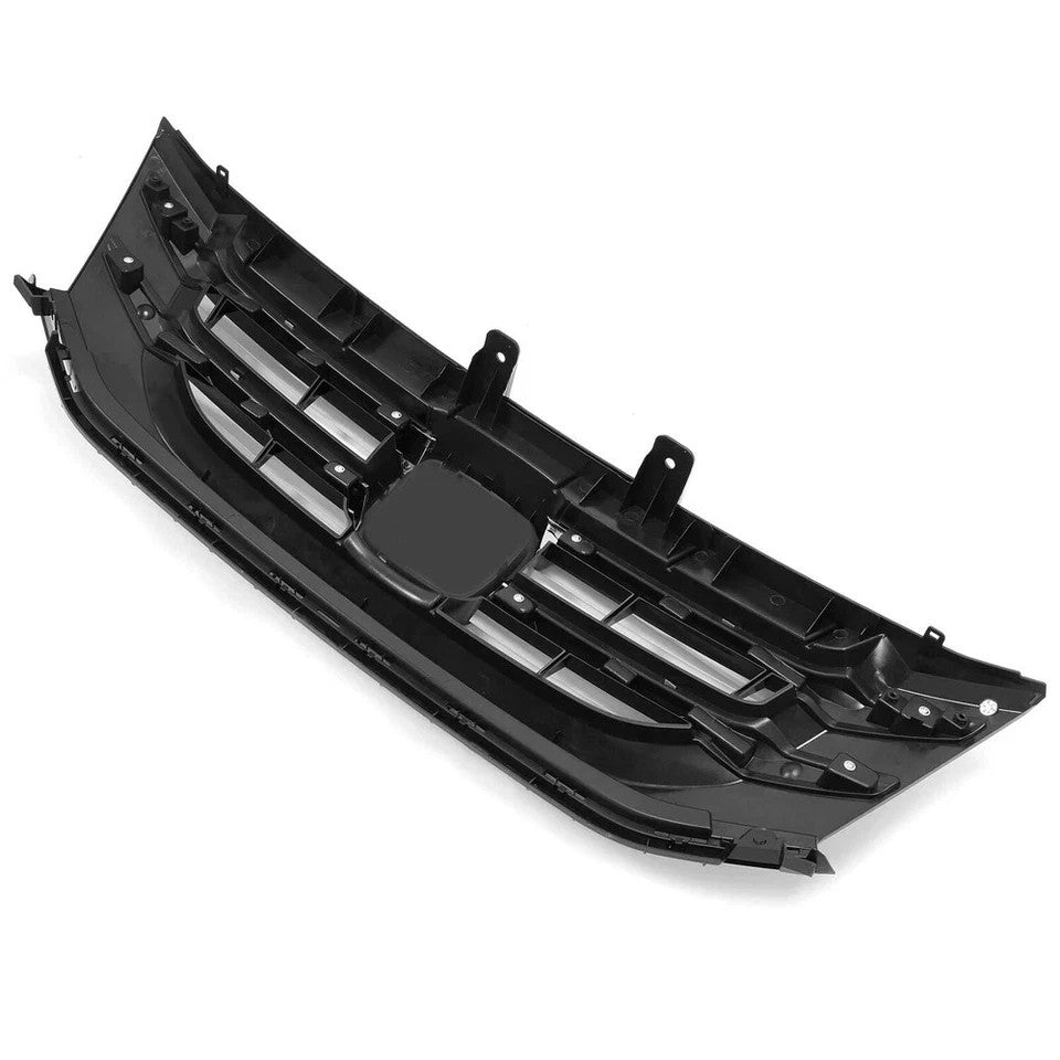 Bumper Upper Grille Fits 2014-2017 Honda Odyssey Black Front Grill W/Chrome Trim