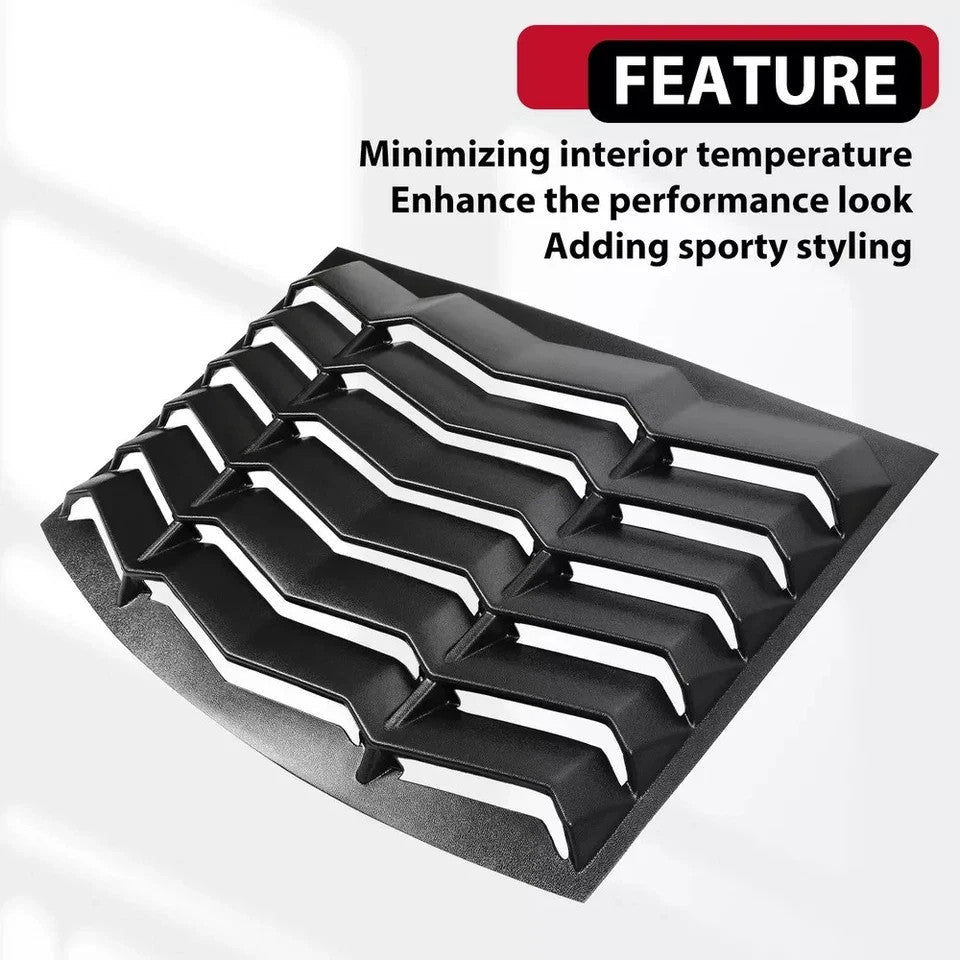 HECASA Rear&Side Window Louvers Cover For 10-15 2011 2012 2013 2014 Chevy Camaro