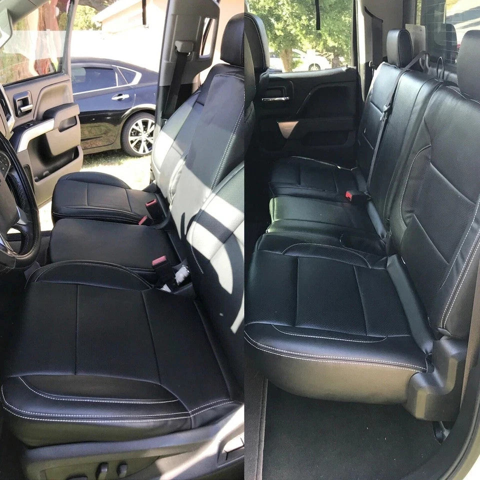 HECASA Complete Set Seat Covers For 14-18 Chevy Silverado LT DOUBLE Cab