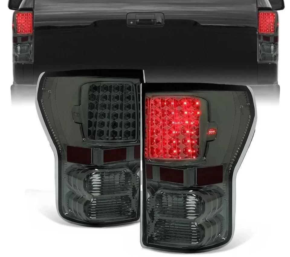 Pair LED Tail Lights Brake Lamps Smoke Lens For Toyota Tundra Pickup 2007-2013