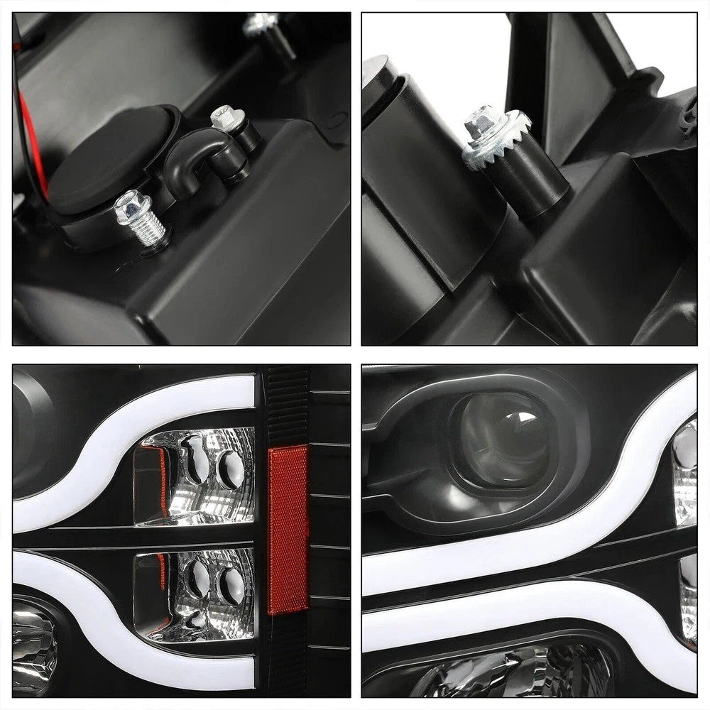 Projector Headlights LED DRL For Chevy Silverado 1500 2500HD 3500 HD 2007-2013