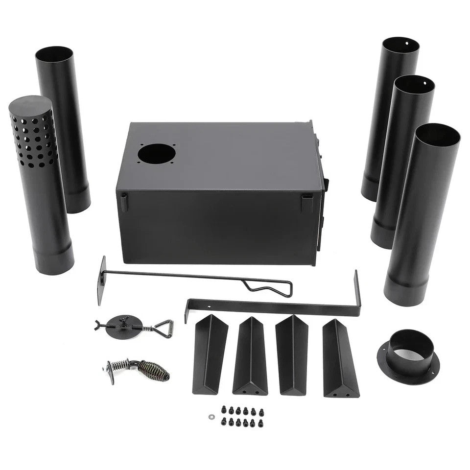 Outdoor Tent Wood Burning Stove for Cooking Hiking with Chimney Pipe Portable
