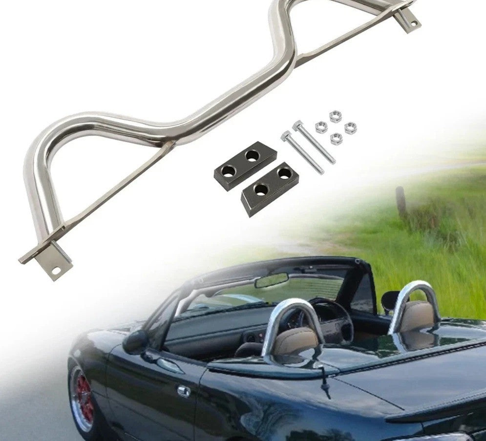 4-Point Stainless Steel Stabilize Support Roll Bar For Mazda Miata MX5 1990-2005