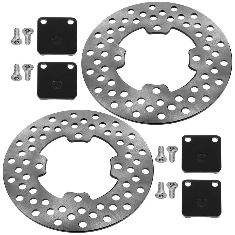 2 Front Brake Disc w/ Pads Bolts fits Yamaha Big Bear 400 YFM400FB 4x4 2007-2012