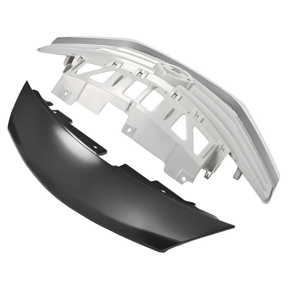 Front Bumper Grille + Hood Molding Cover For 2014-2016 Nissan Versa Note Chrome