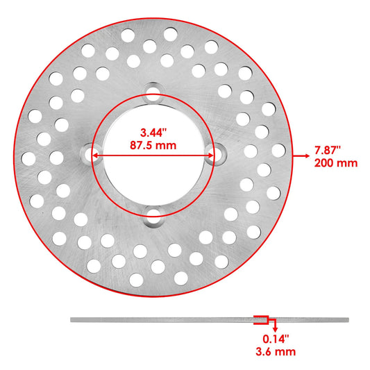 Front Left Right Brake Disc Rotor Pads for Yamaha Rhino 660 YXR660 4X4 2004-07