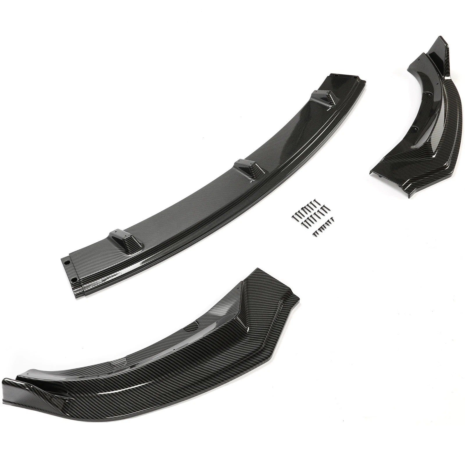 Front Bumper Body Lip Kit Splitter For 2017-2023 Tesla Model 3 Carbon Fiber