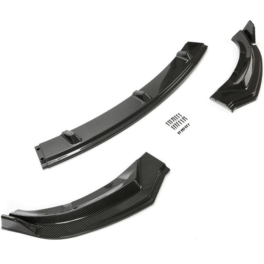 Front Bumper Body Lip Kit Splitter For 2017-2023 Tesla Model 3 Carbon Fiber
