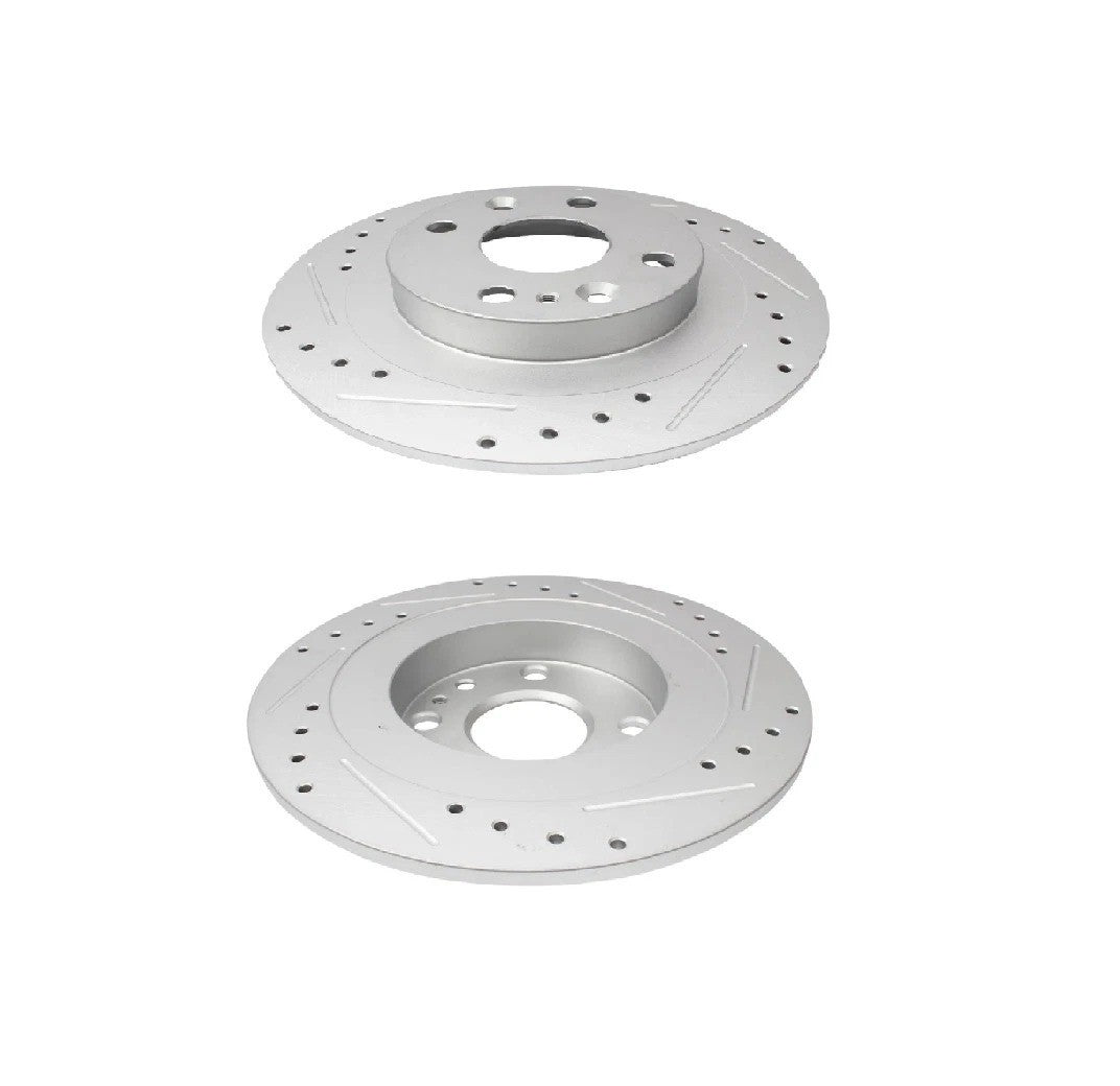 Rear Performance Drilled Slotted G-Coated Rotor Pair for Mazda Ford