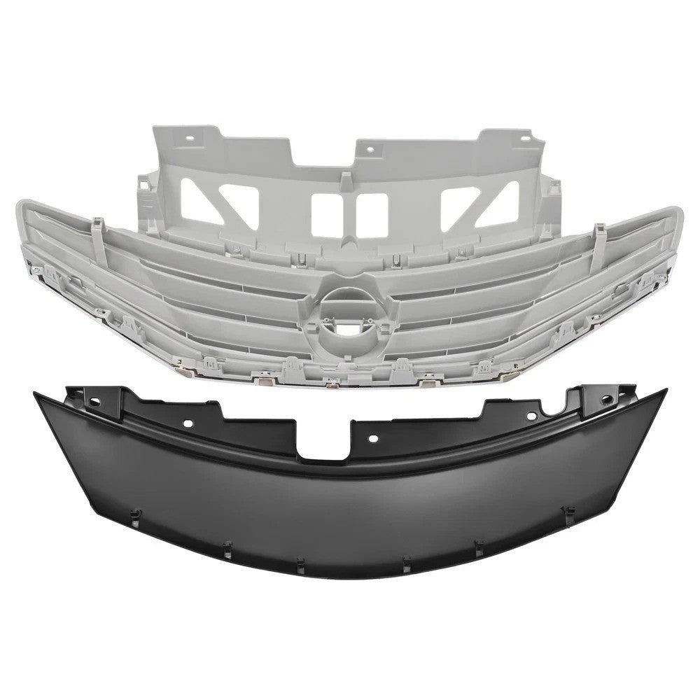 Front Bumper Grille + Hood Molding Cover For 2014-2016 Nissan Versa Note Chrome