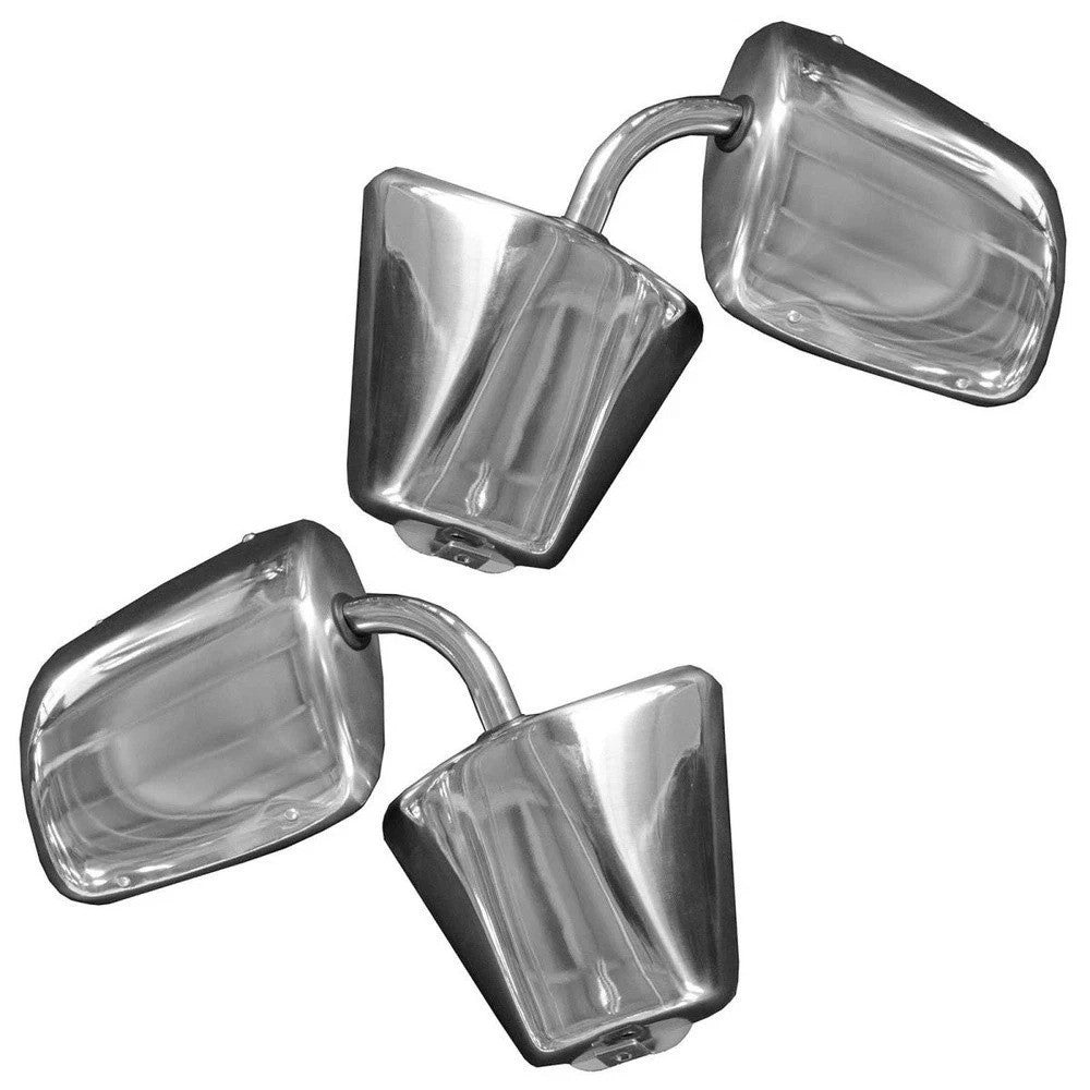 Stainless Steel  Manual Side View Mirrors LH & RH Pair Set for Chevy Truck