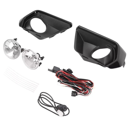 For Chevy Colorado 2021 2022 Clear Fog Light Lamp w/Black Bezel Relay Bulbs Pair