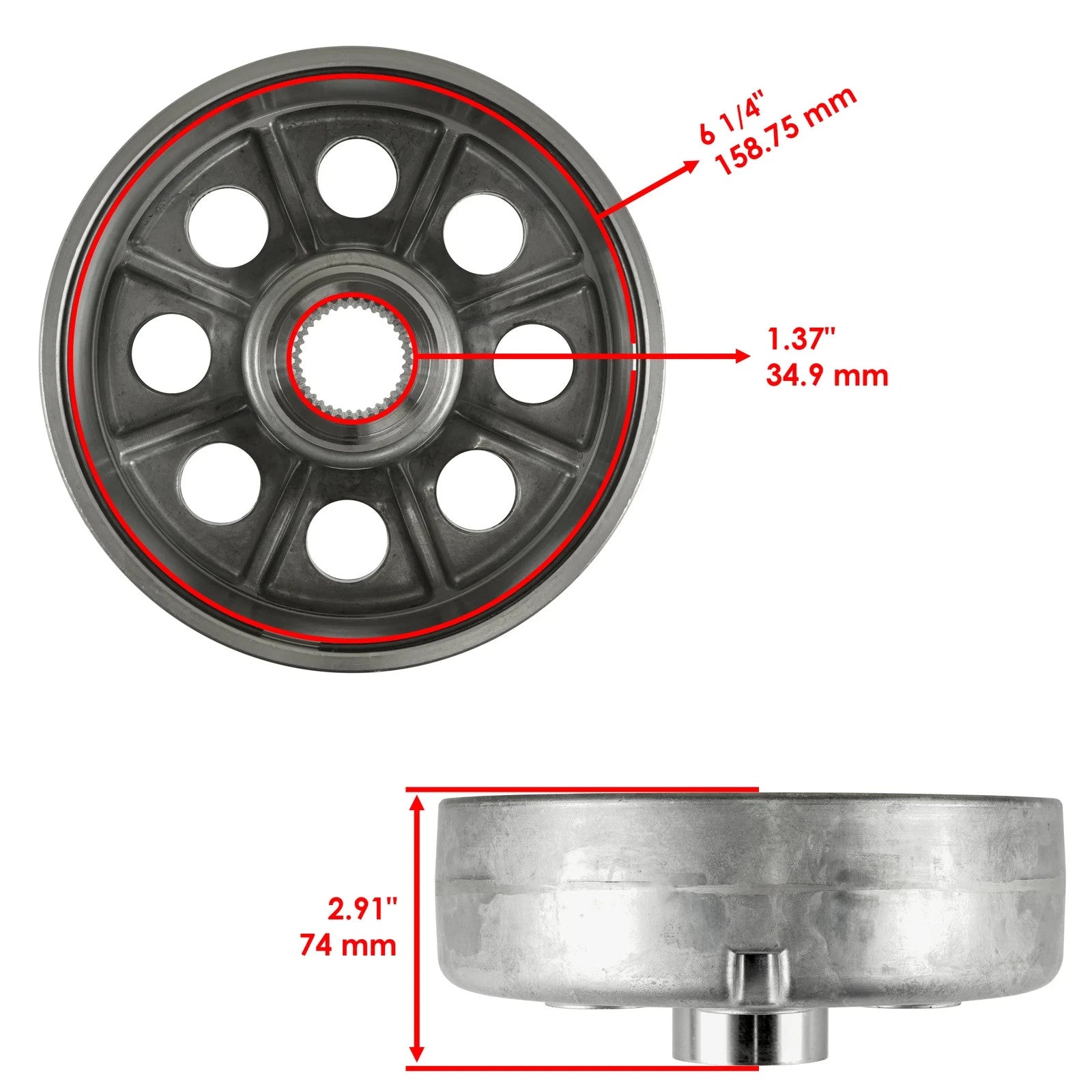 Rear Brake Panel & Drum For Fourtrax 300 TRX300 TRX300FW 1988-2000 43100-HC4-010