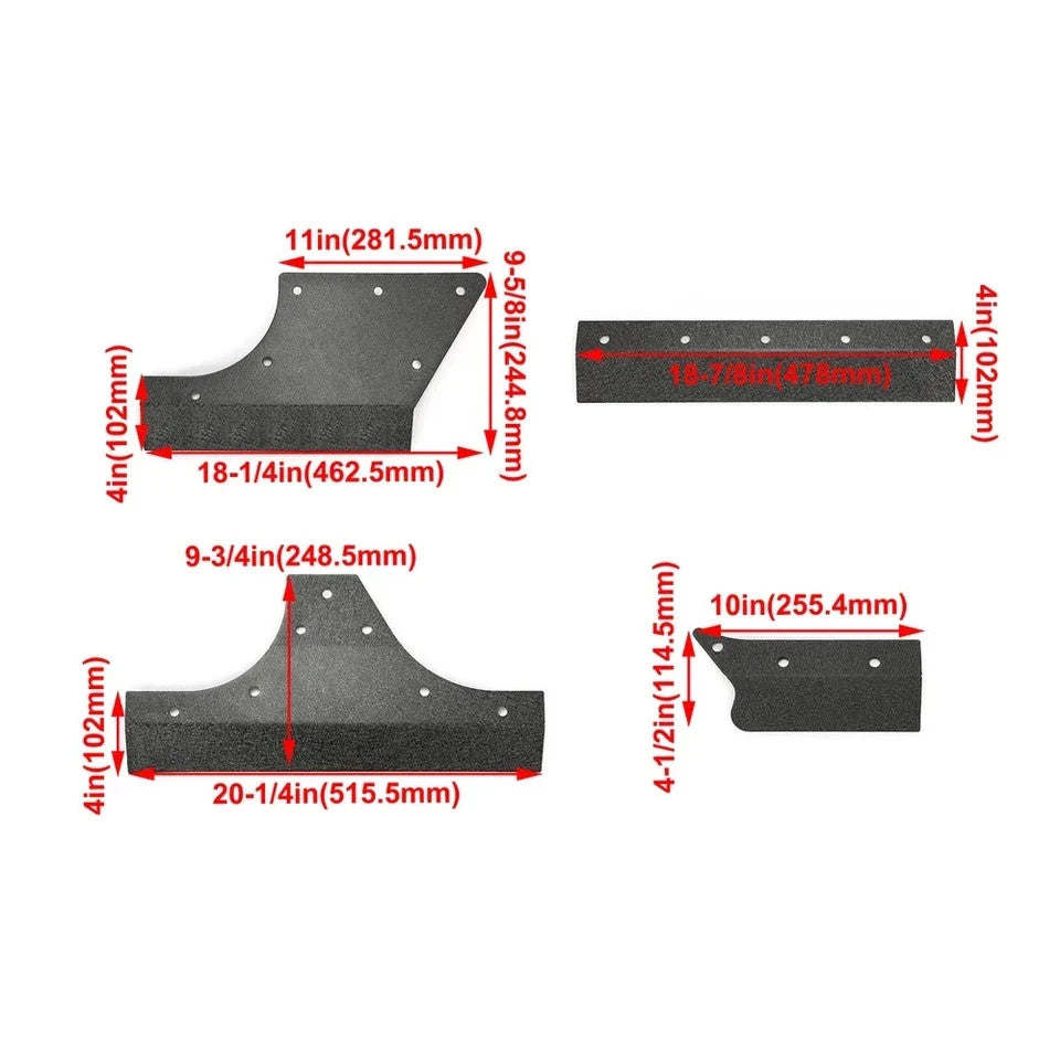 For Jeep Wrangler JK JKU 07-18 2008 Steel Door Body Armor Cladding Rocker Guards