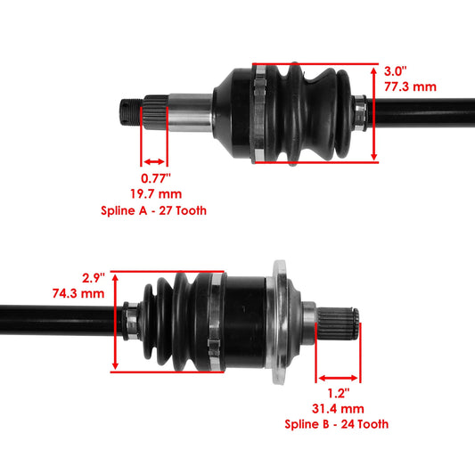 Front Left & Right Complete CV Joint Axles For Arctic Cat 700 4X4 2006-2014