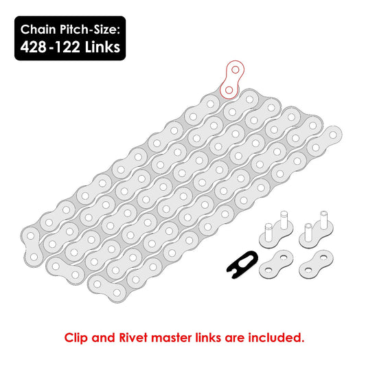 Caltric Drive Chain and Sprockets Kit for Kawasaki KLX110 2002 2003 2004 - 2009