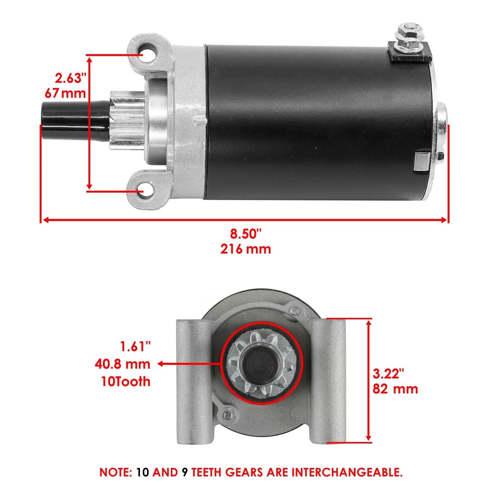 for Kohler Confident ZT710 ZT720 ZT730 ZT740 Starter 12 Volt Ccw 10 Tooth Drive