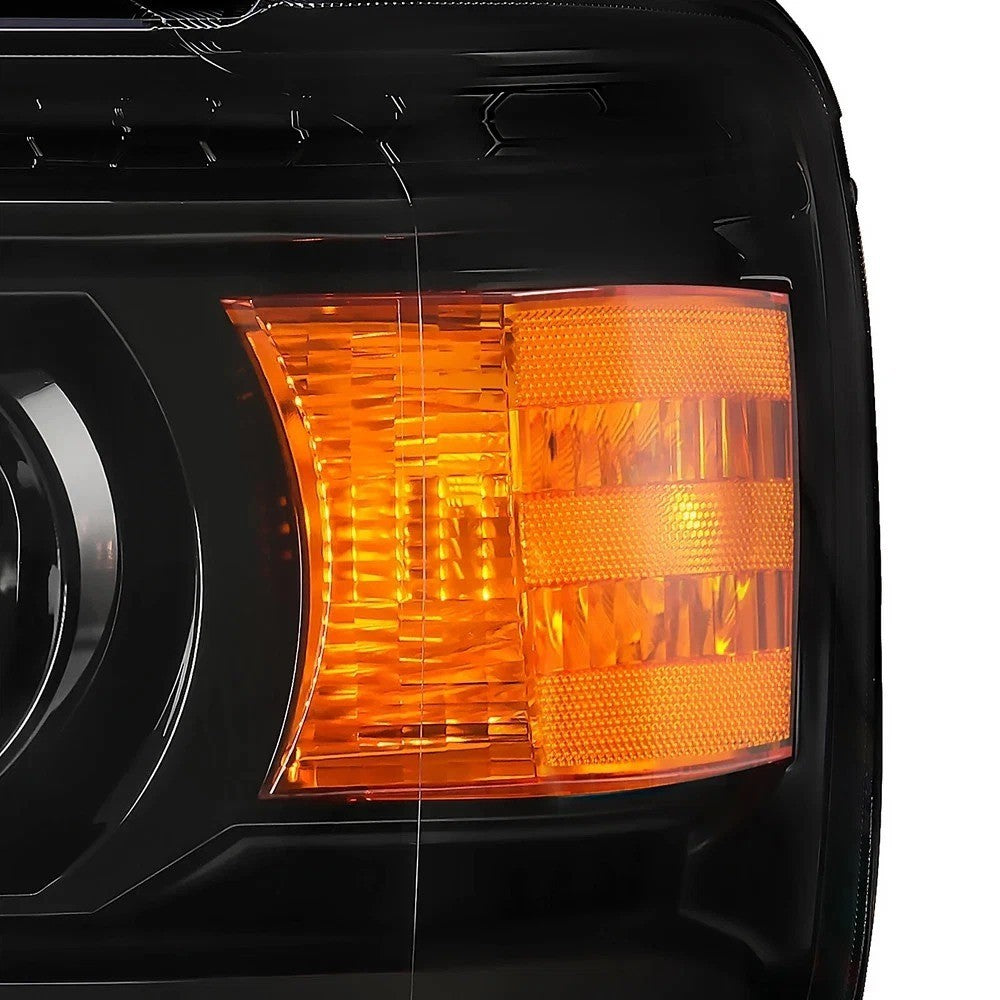 HECASA LED LH&RH Headlight Projector For 14-18 GMC Sierra 1500 15-19 2500 3500HD