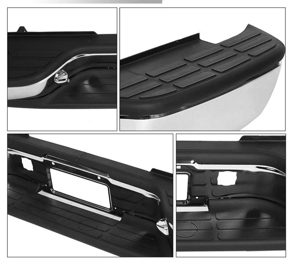 Complete - Chrome Rear Bumper For 1999-2007 Chevy Silverado GMC Sierra 1500 2500
