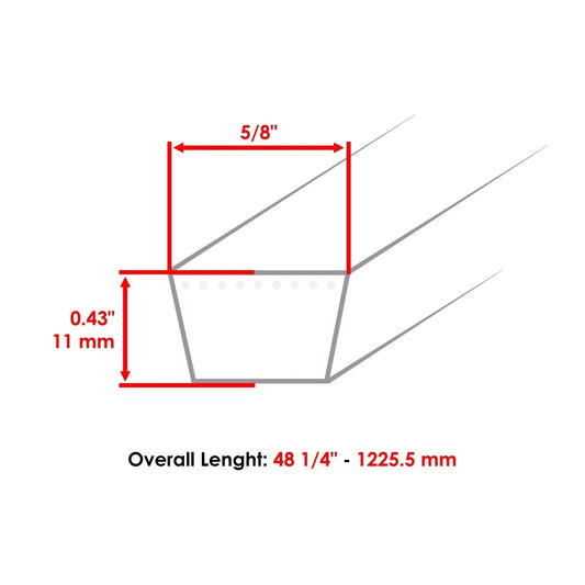 954-0280A Drive Belt For MTD 13A0663F352 13A4662F129 13A6672G129 13A6673G118