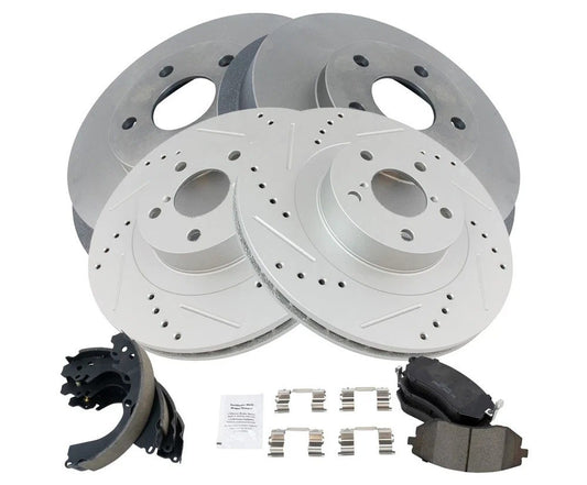 Front & Rear Brake Pad & Rotor,Shoe & Drum Kit Fits 2003-2008 Subaru Forester