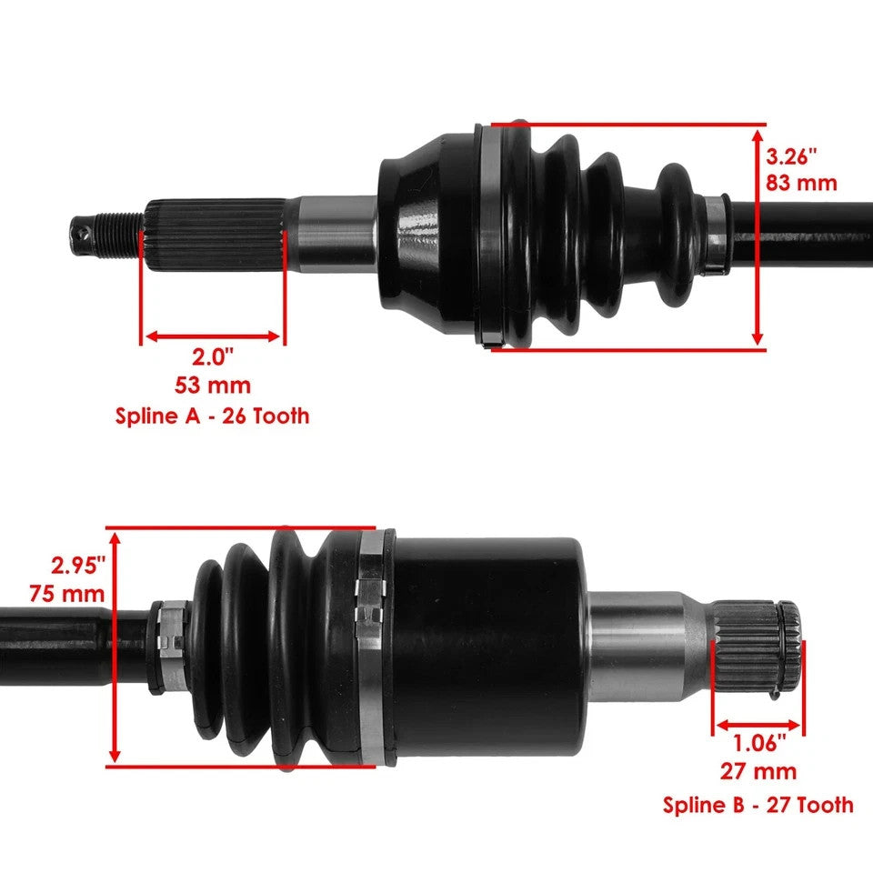 for Polaris RZR 4 800 EFI / RZR S 800 EFI 2009-2014 Rear RH and LH CV Joint Axle