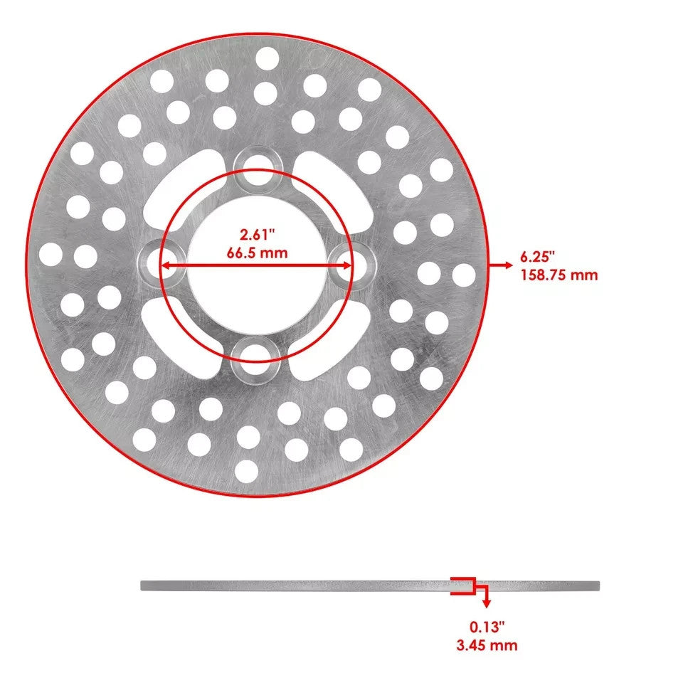 Front Rear Brake Disc Rotor W/Pad For Yamaha YFZ450 2006-2009 (Not For YFZ450R )