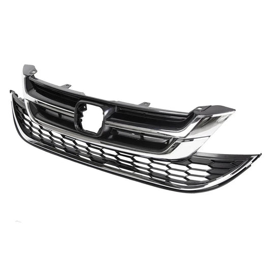 Fits Honda 2010-2011 CRV CR-V Chrome Front Upper & Lower Honeycomb Grill Grille