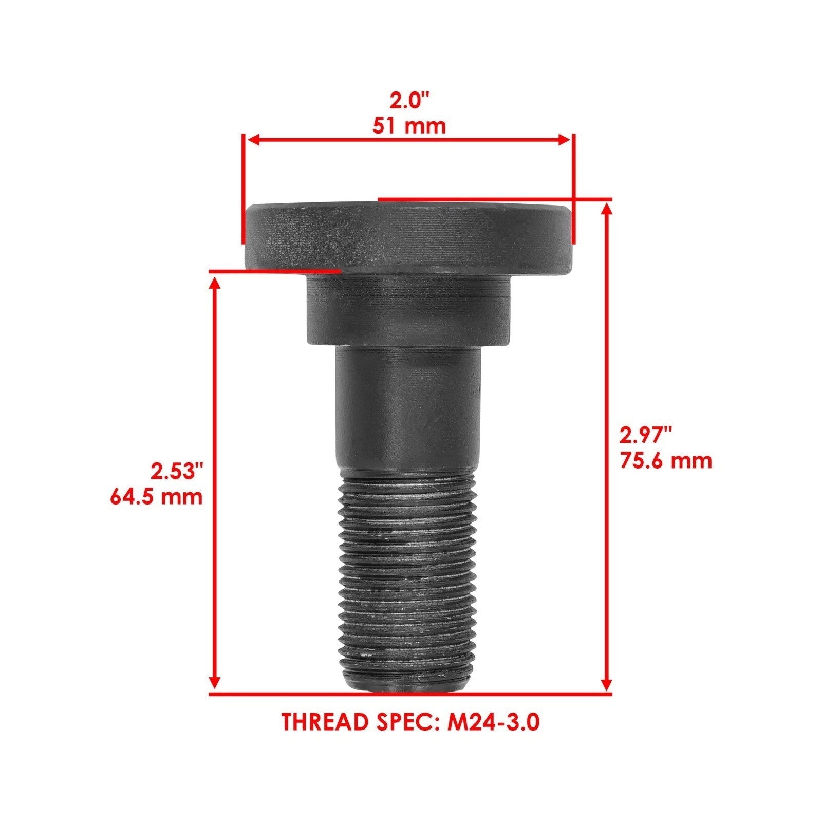 Caltric 66516 1259 15626 Blade Bolt For Bush Hog BH14 BH15 BH16 BH17 SQ420 SQ36