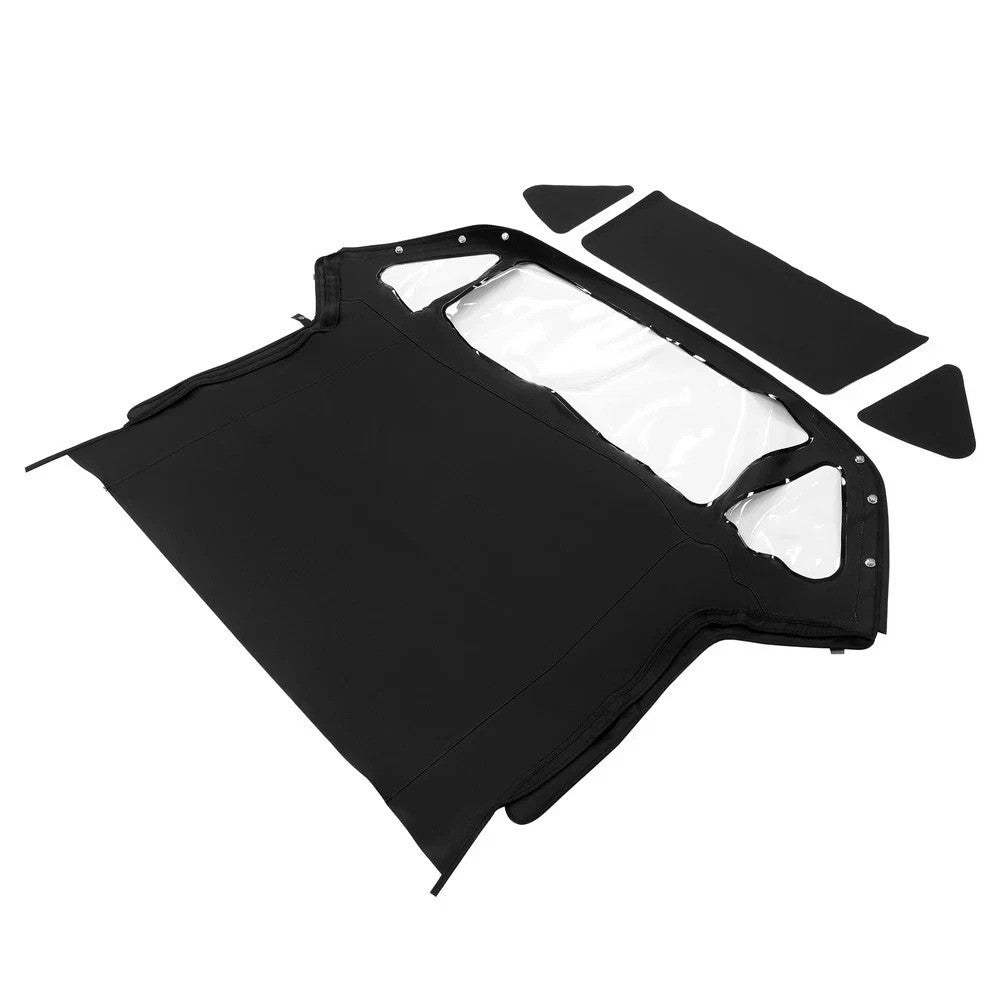 For MG Midget 1970-1980 Black Convertible Soft Top W/3 Plastic Windows Vinyl