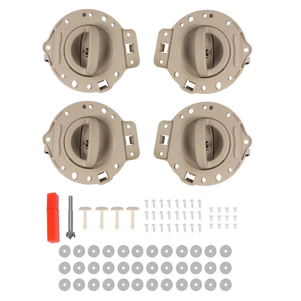 4PCS Inner Interior Door Handles W/Hardware Tan For JEEP COMMANDER 2006-2010